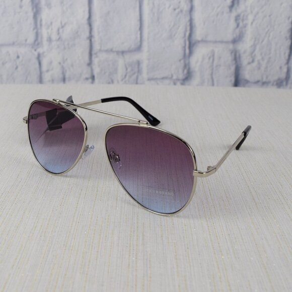 NWT Lucky Brand Callan Aviator Sunglasses Silver main image 8